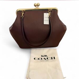 Coach Kisslock Leather Shoulder Bag